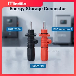 Battery Energy Storage Connector 120A 200A Straight Way Quick Plug Terminal Flame Retardant Waterproof IP67 Power Connector