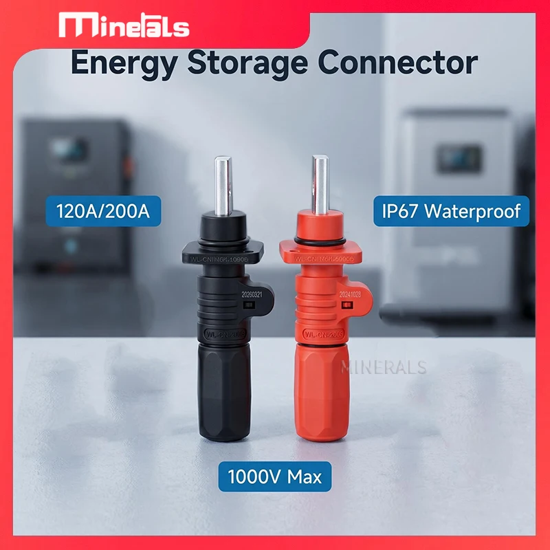 Battery Energy Storage Connector 120A 200A Straight Way Quick Plug Terminal Flame Retardant Waterproof IP67 Power Connector