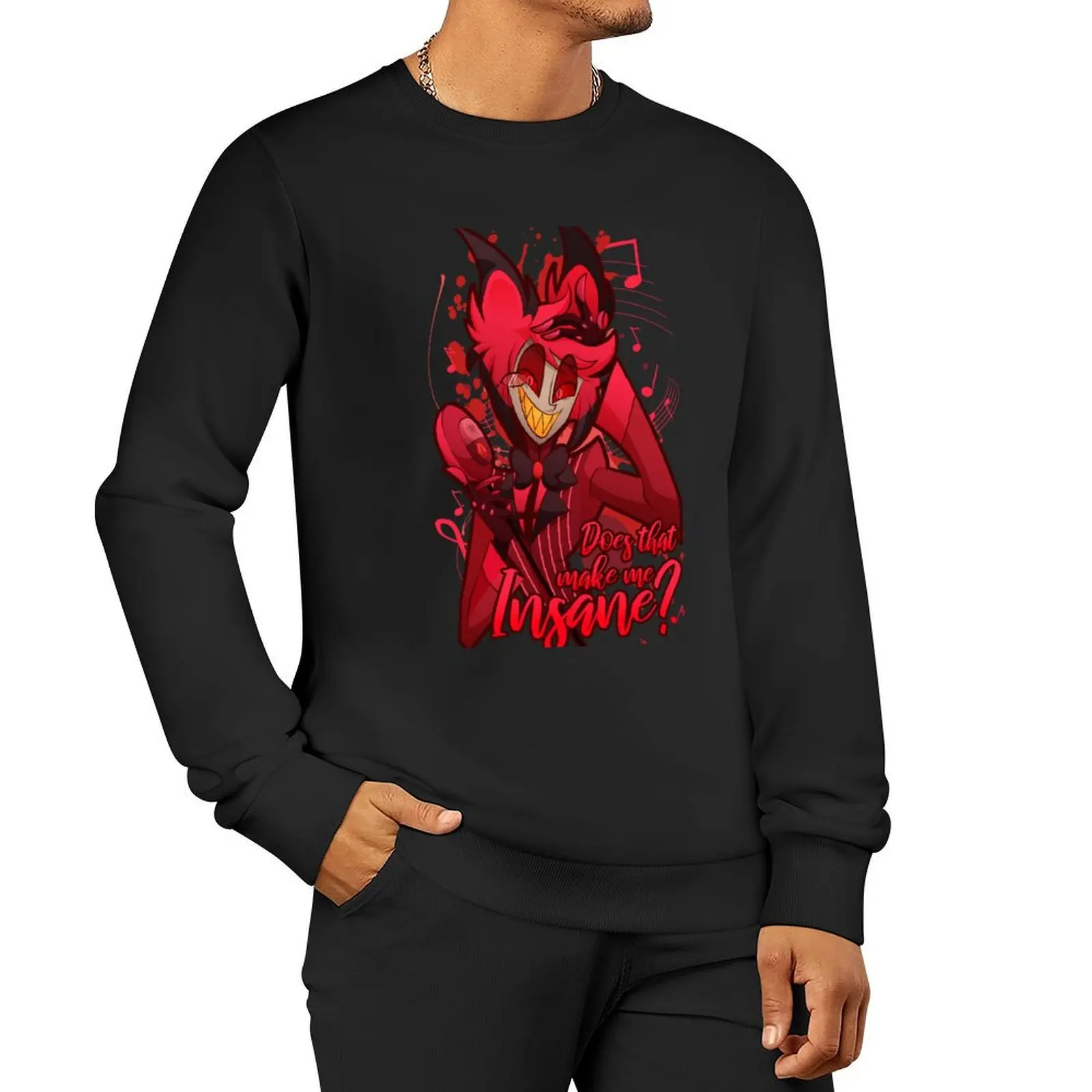 

Insane - Alastor the Radio Demon Sweatshirt anime clothes streetwear men men's coat autumn sweatshirt