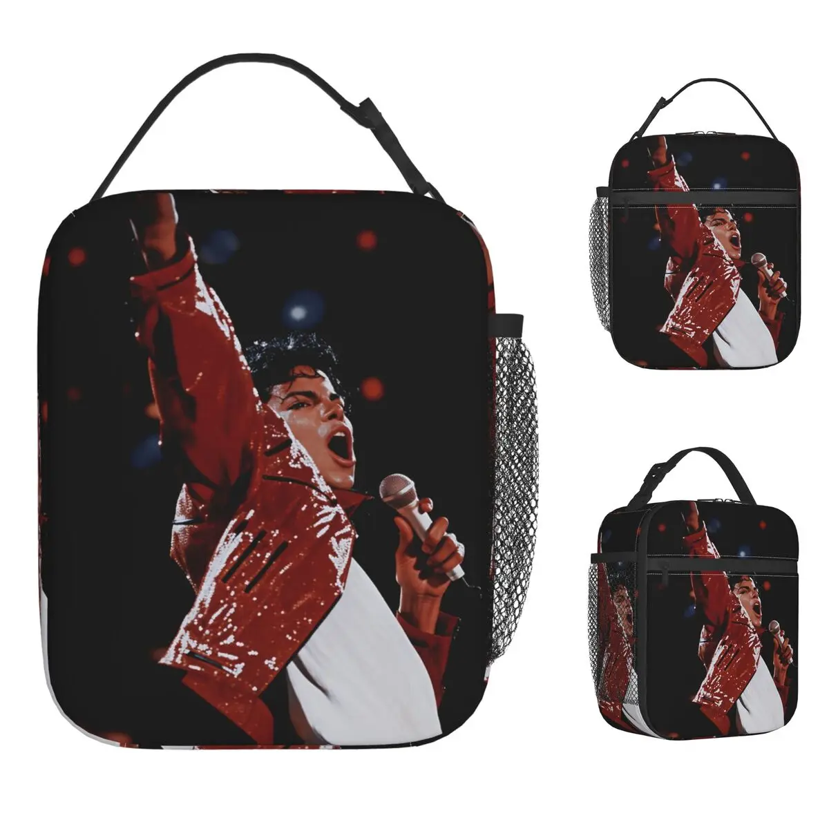 

MJ King Of Pop Michael J-jackson Lunch Bag Aesthetic Lunch Box Child School Portable Cooler Bag Oxford Graphic Tote Handbags