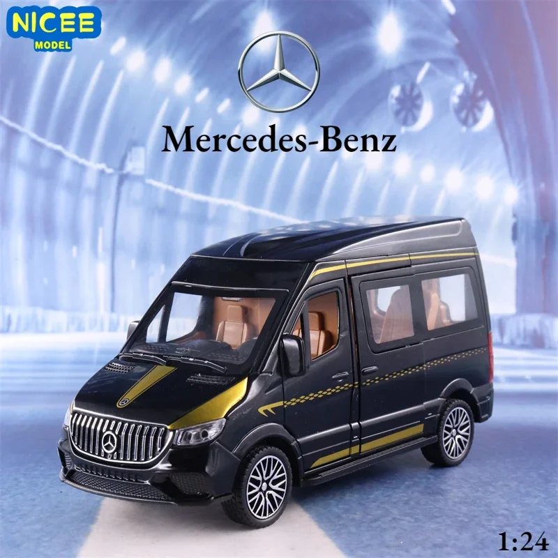 

1:24 Mercedes-Benz Sprinter MPV Simulation Diecast Metal Alloy Model car Sound Light Pull Back Collection Kids Toy Gifts A466