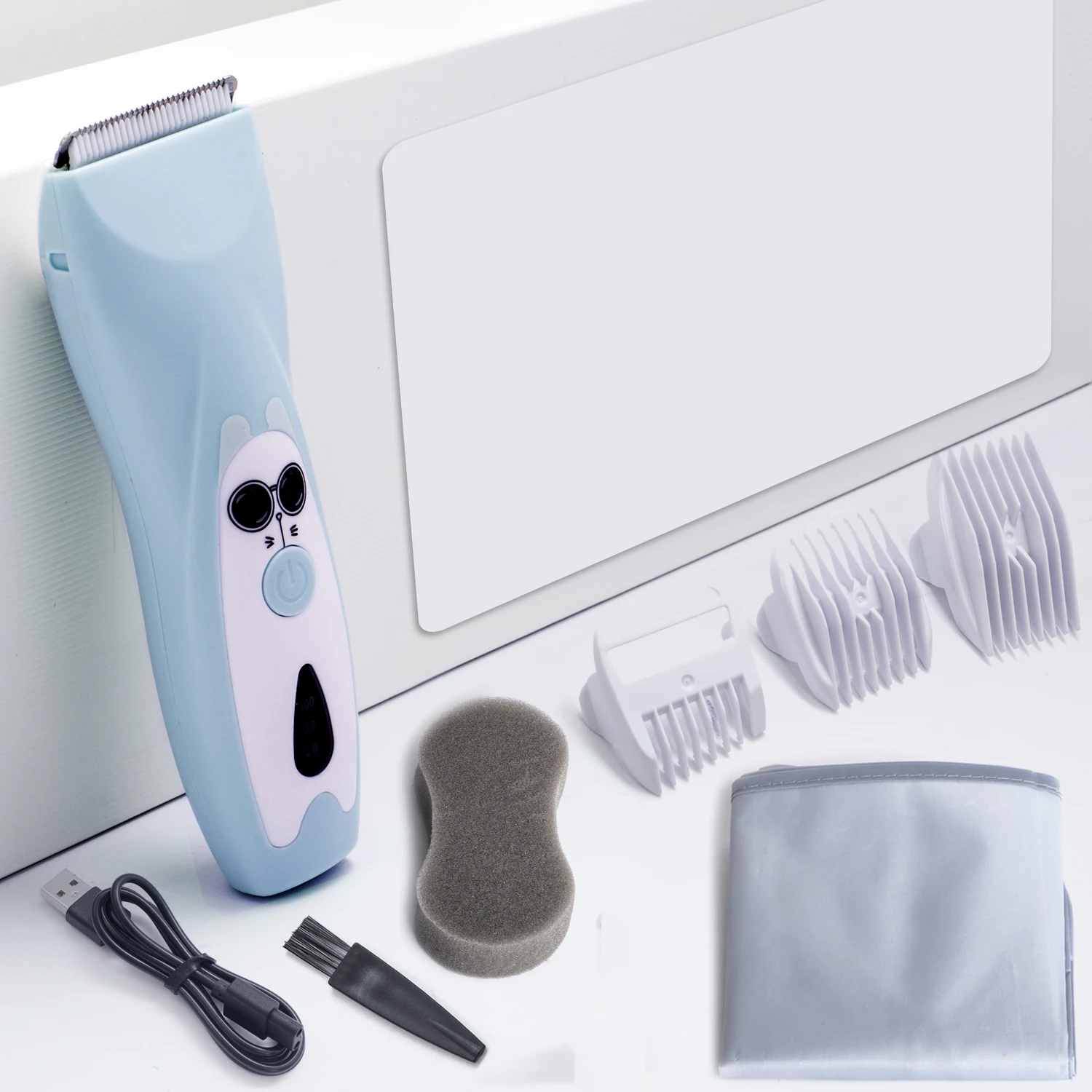 Quiet Baby Hair Clipper Electric Rechargeable Kids Hair Trimmer for Children Grooming Haircut Machine Ceramic Blade Waterproof