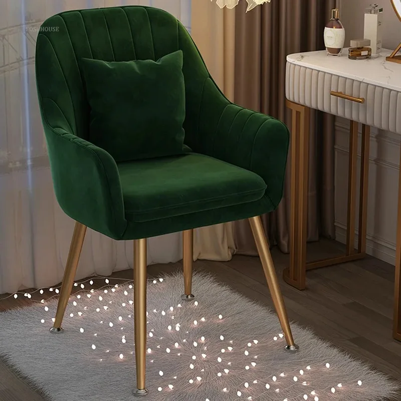Simple Modern Dining Chair for Kitchen Furniture Home Dining Room Chairs Light Luxury Casual Backrest Dressing Manicure Chair