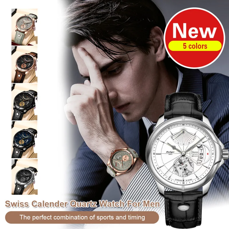 Men's ultra-thin calendar quartz watch daily waterproof watch accessories