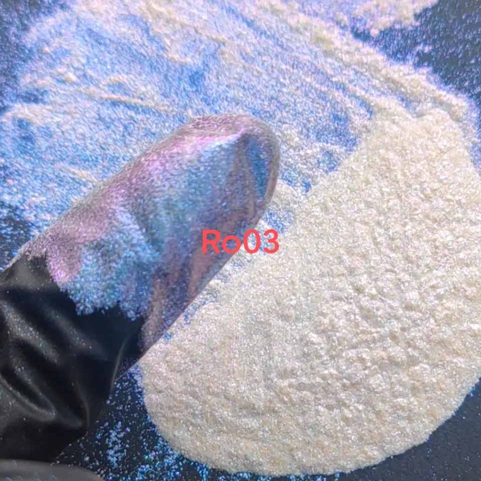 25g 60-320um Iridescent White Chameleon pearl Pigment  powder ColorShift Automotive Car Paint Pigment Powder