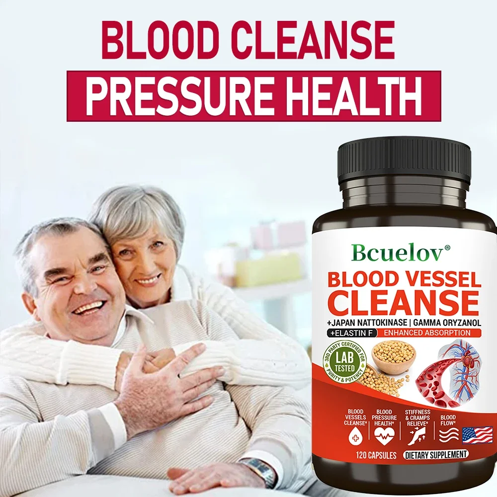 Blood Vessel Cleanser - Nattokinase Helps with Heart Health Promotes Normal Circulatory Health Provides Vitamins and Minerals