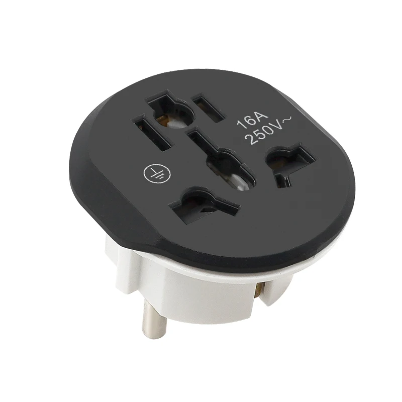 Ue plug adaptador eua para ue plugue adaptador 16a 250v universal adaptador de viagem ue tomada au uk cn para coreia da ue kr tomada de parede