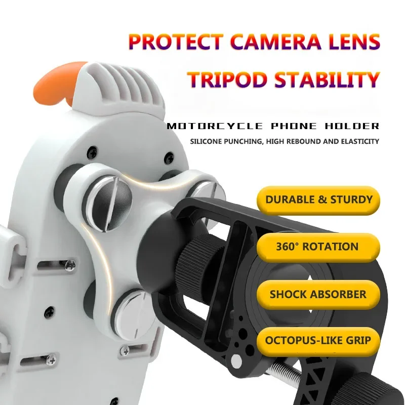 3-Layer Shock Absorption Motorcycle Phone Holder Stable MTB Mobile Phone Mount