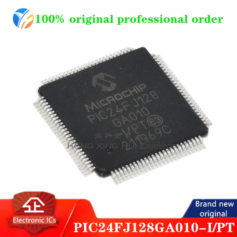 100% original PIC24FJ128GA010-I/PT MCU 16-bit PIC RISC 128KB Flash 2.5V/3.3V 100-Pin TQFP Tray