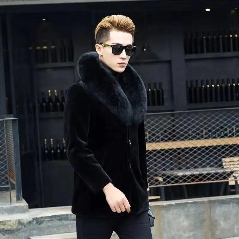 2024 Winter Warm Coats Men Clothing Down Long Waterproof Jackets Faux Fox Fur Coat for Man   Puffer   Z18