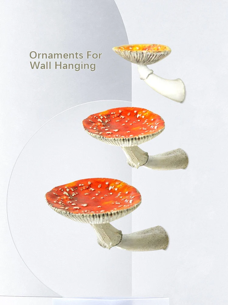 Mushroom Hanging Mushroom Shape Home Decor Ornaments For Wall Hanging Shelves Shelf Resin Wall Floating Shelf Amanita