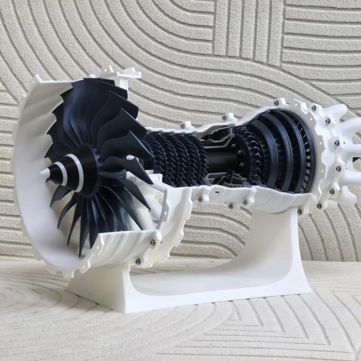 Aero Engine Aircraft Engine Turbofan Engine Turbofan Jet Metal Blue and White Model [3D Printing Model]