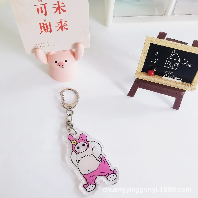 Sanrio New Funny Fatty Sanrio Keychain Hello Kitty Mymelody Kuromi Cinnamoroll Anime Figures Cartoon Bag Pendant Toys Gifts