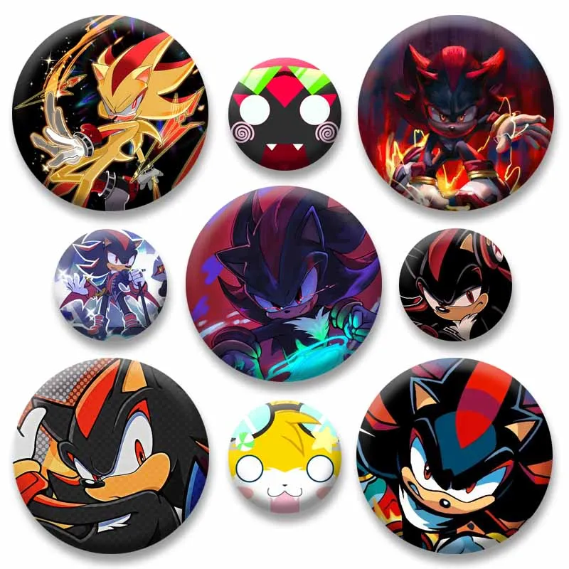 Anime Game Hedgehogg Button Badges Cute Cartoon Character Coin Brooch for Backpacks Lapel Pins Cosplay Jewelry Accessories Gifts