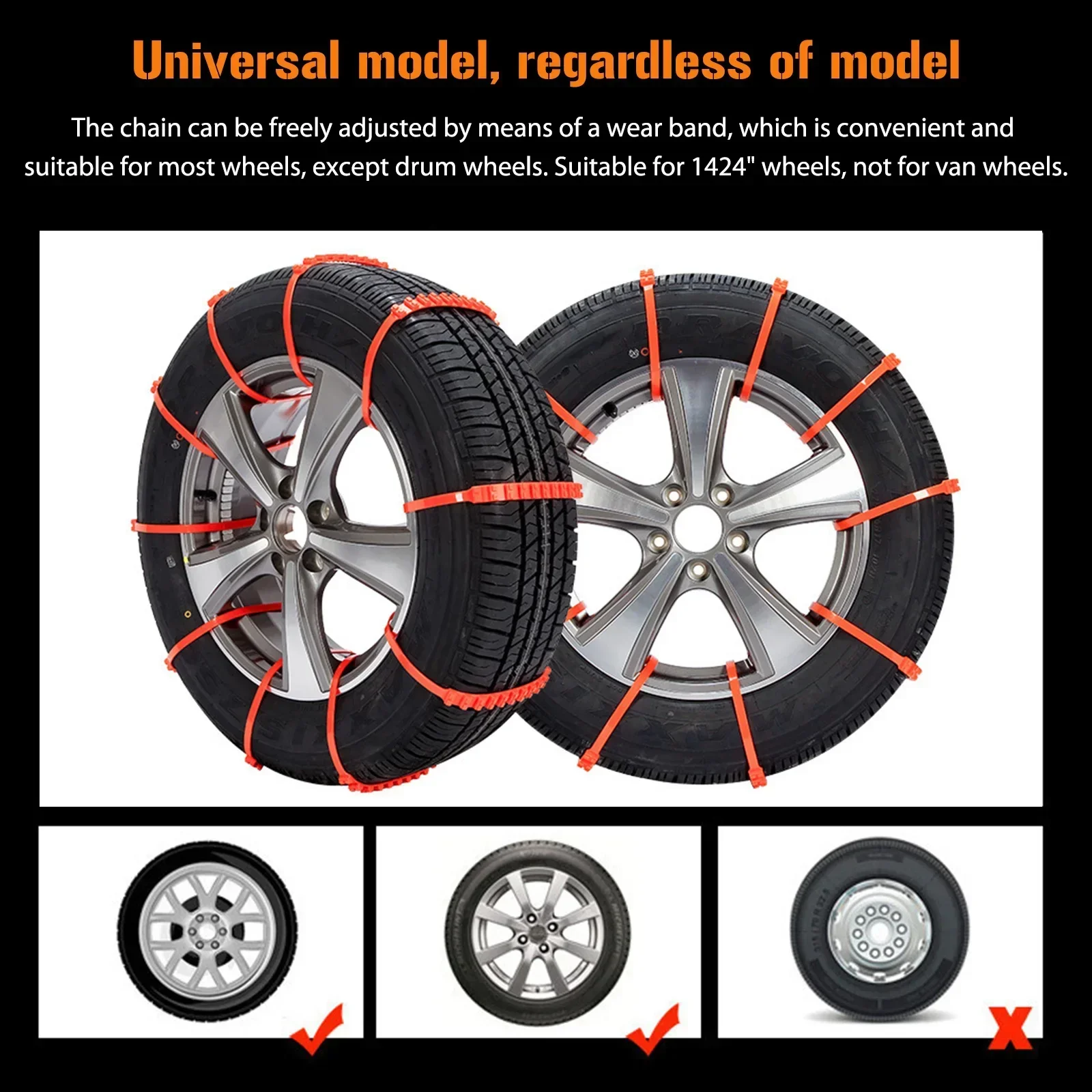 2-50Pcs Car Tyre Snow Chains Anti-skid Winter Outdoor Car Tire Wheel Chain Emergency Double Grooves Anti Slip Car Accessories