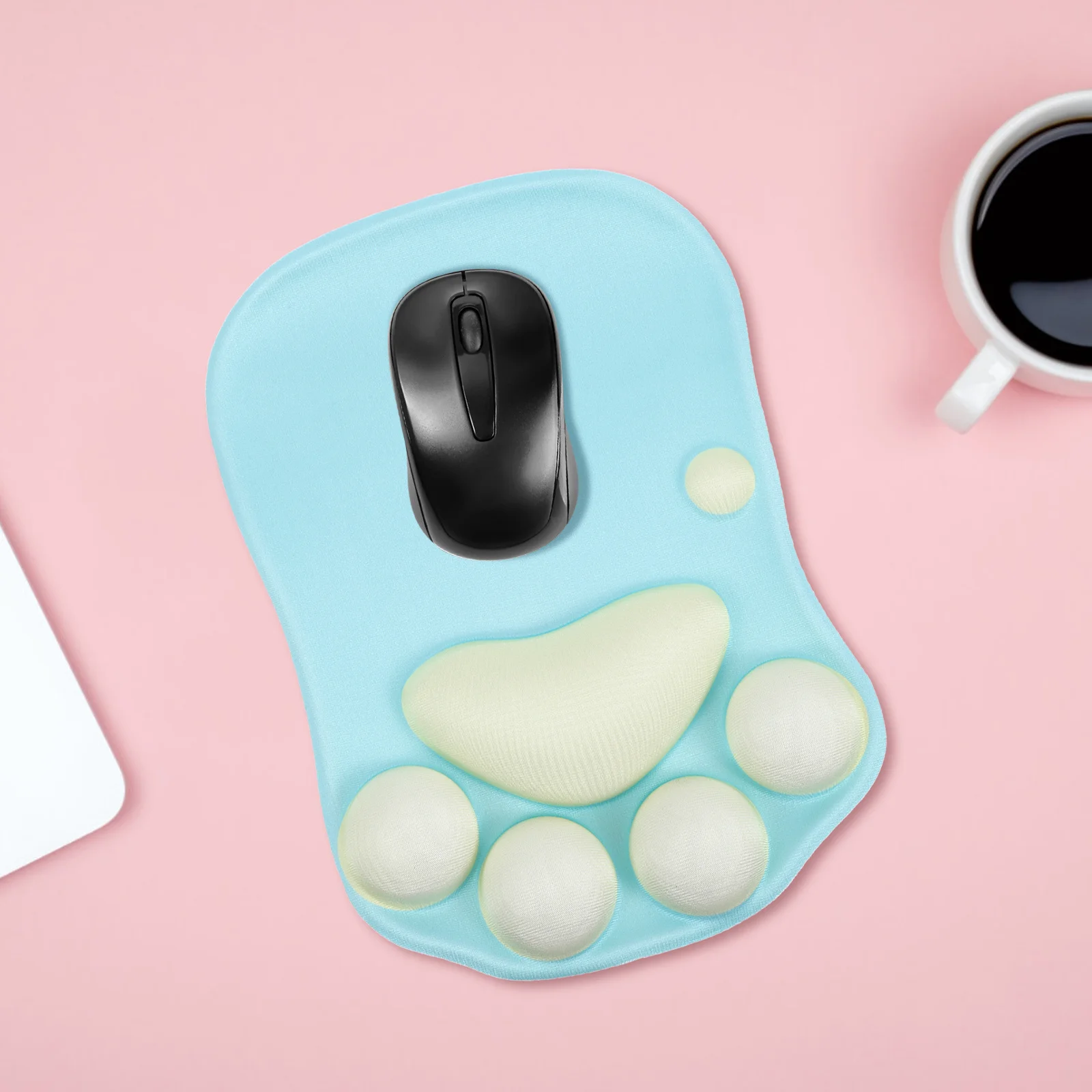 

Cat Paw Wrist Support Mouse Pad Ergonomic Design Anti-Slip Comfortable Silicone Sbr Spandex Material Suitable for Women Home