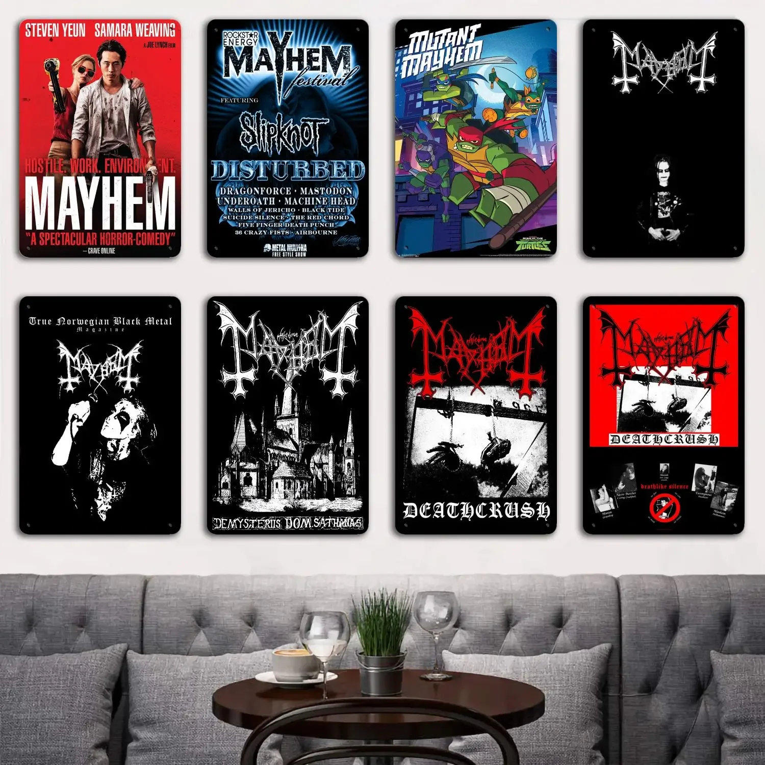 Mayhem Poster Tin Metal Plaques and Signs Wall Decor, Captain Poster, Vintage Decor, Bar, Pub, Club, Wall Decoration