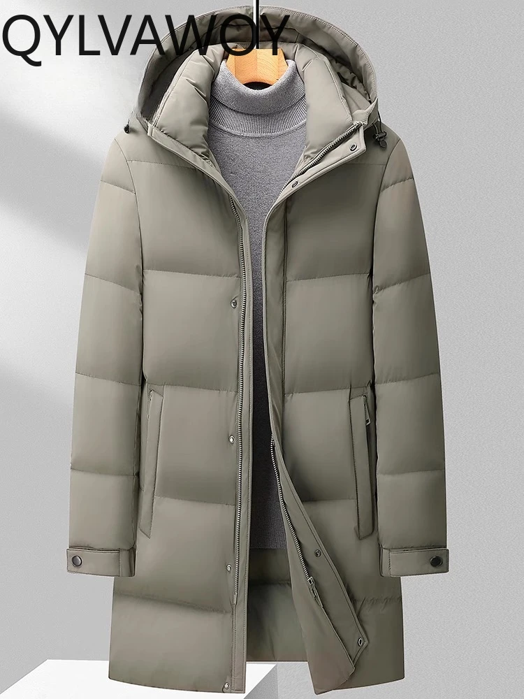 QYLVAWOY Piuma d'oca ispessita resistente al freddo estremo della nuova stagione da uomo 160 g + Piumino con cappuccio per giovani e di mezza età LJ2070