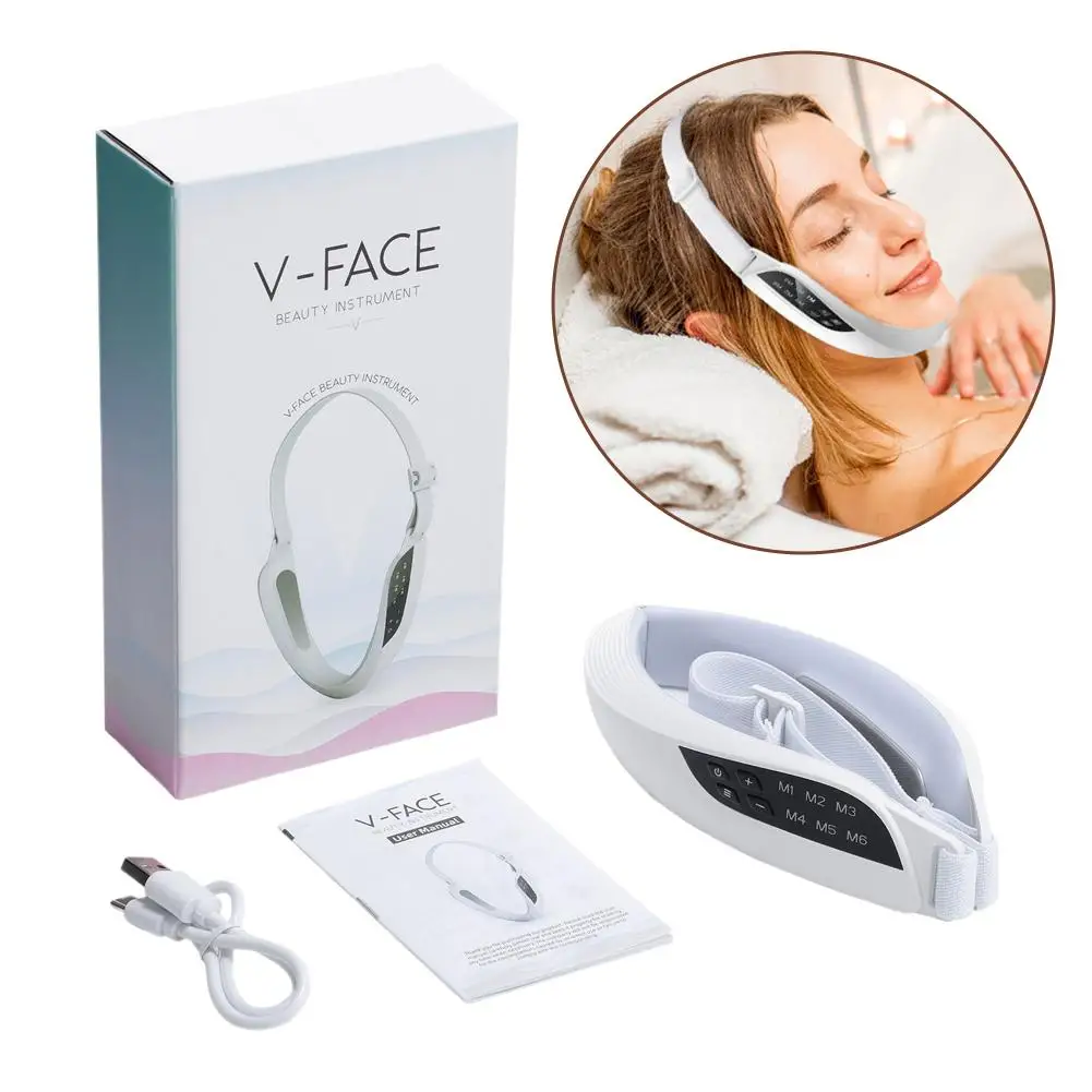 전기 V 페이스 리프팅 뷰티 디바이스 6가지 모드 8단계 피부 이중턱 마사지 케어 EMS 제거 얼굴 탄력 마이크로커런트 O3K6