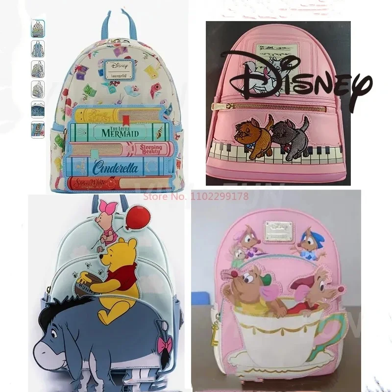 In Stock Loungefly Disney Eeyore Pooh Bear Mini Travel Backpack Cute Cartoon Character lady Phone Bag Student Gift