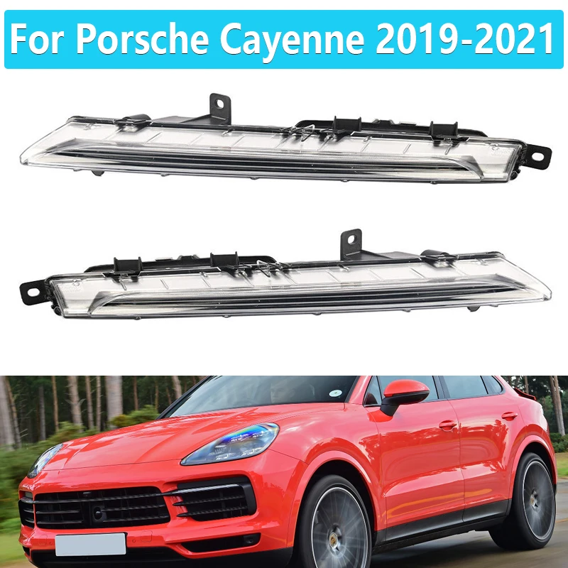 

Car LED Daytime Running Lamp For Porsche Cayenne 2019 2020 2021 Front Fog Light Signal Lamp Car Accessories 9Y0941181 9Y0941182