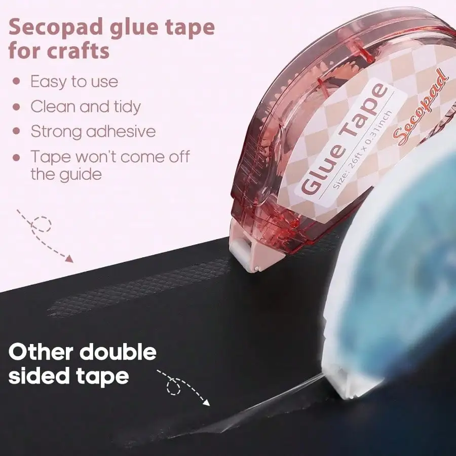4/8pcs Double Sided Adhesive Tape 0.3 Inch x 26ft Roll for Scrapbooking, Diary Decoration, Office, School, Craft Supplies - view 2