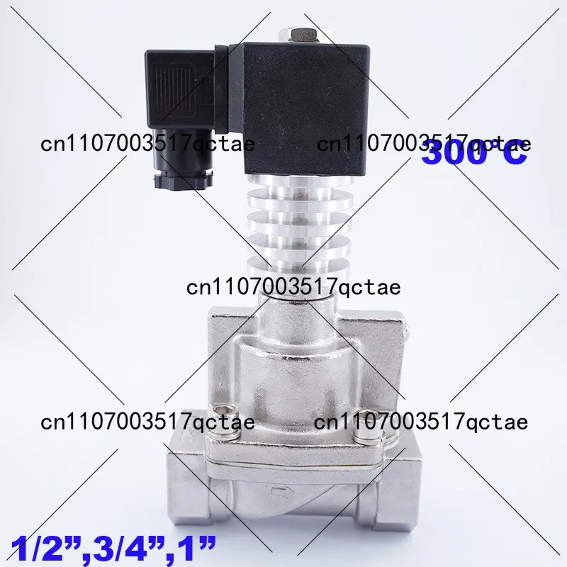 

0,5-20 бар 2-ходовой NC паровой масляный латунный электромагнитный клапан 3/8 1/2 "3/4" 1 дюйм 300 градусов C высокотемпературный клапан из нержавеющей стали 24 В