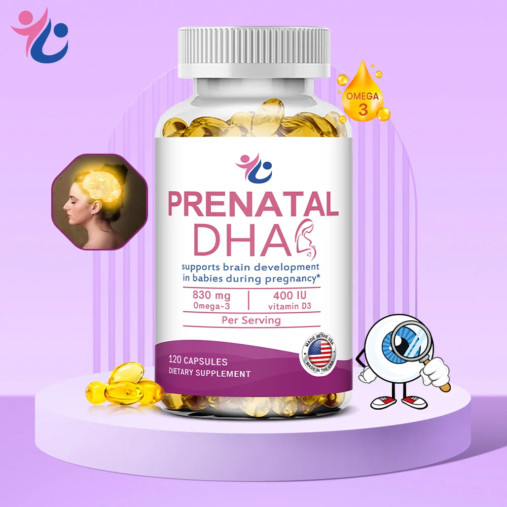 

Prenatal Vitamin + DHA, Omega 3 Fish Oil with DHA & EPA for Brain Development & Nervous System Suppor, Non-GMO