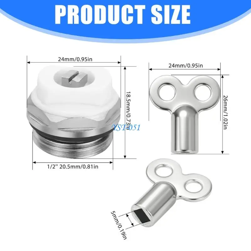 E15A 5 ชิ้นคู่มือหม้อน้ำปลั๊กระบายอากาศวาล์วหม้อน้ำอะไหล่ใช้งานง่าย