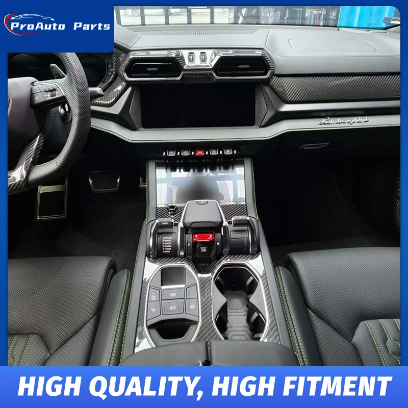 Dry Carbon Fiber Interior Trim Kit for Lamborghini Urus SE Center Console & Door Panel Decor Strips Stick-On Non-Destructive
