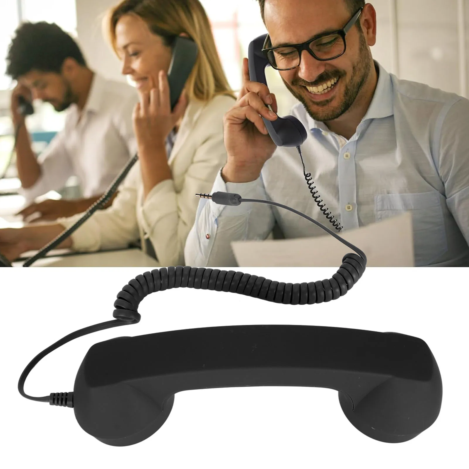 3.5mm Retro Handset for Mobile Cell Phone Handset USB C Radiation Proof Vintage Phone Handset with 3.5 Mm Socket for Smartphone