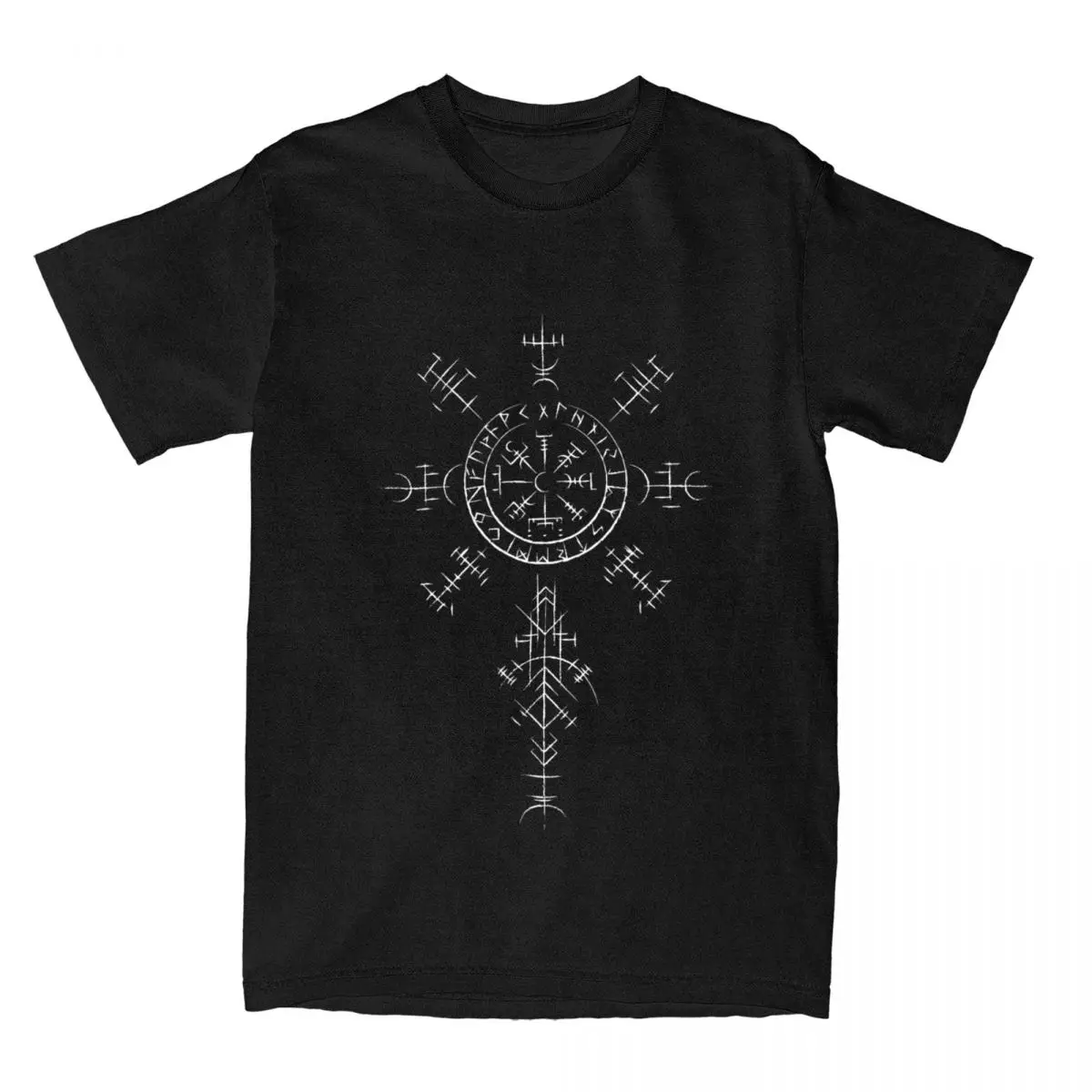 Men\'s T-Shirts Retro Viking Symbol Compass Vegvisir Nordic Rune Celtic Leisure Tees Magic Symbol T Shirts Clothes Gift Idea