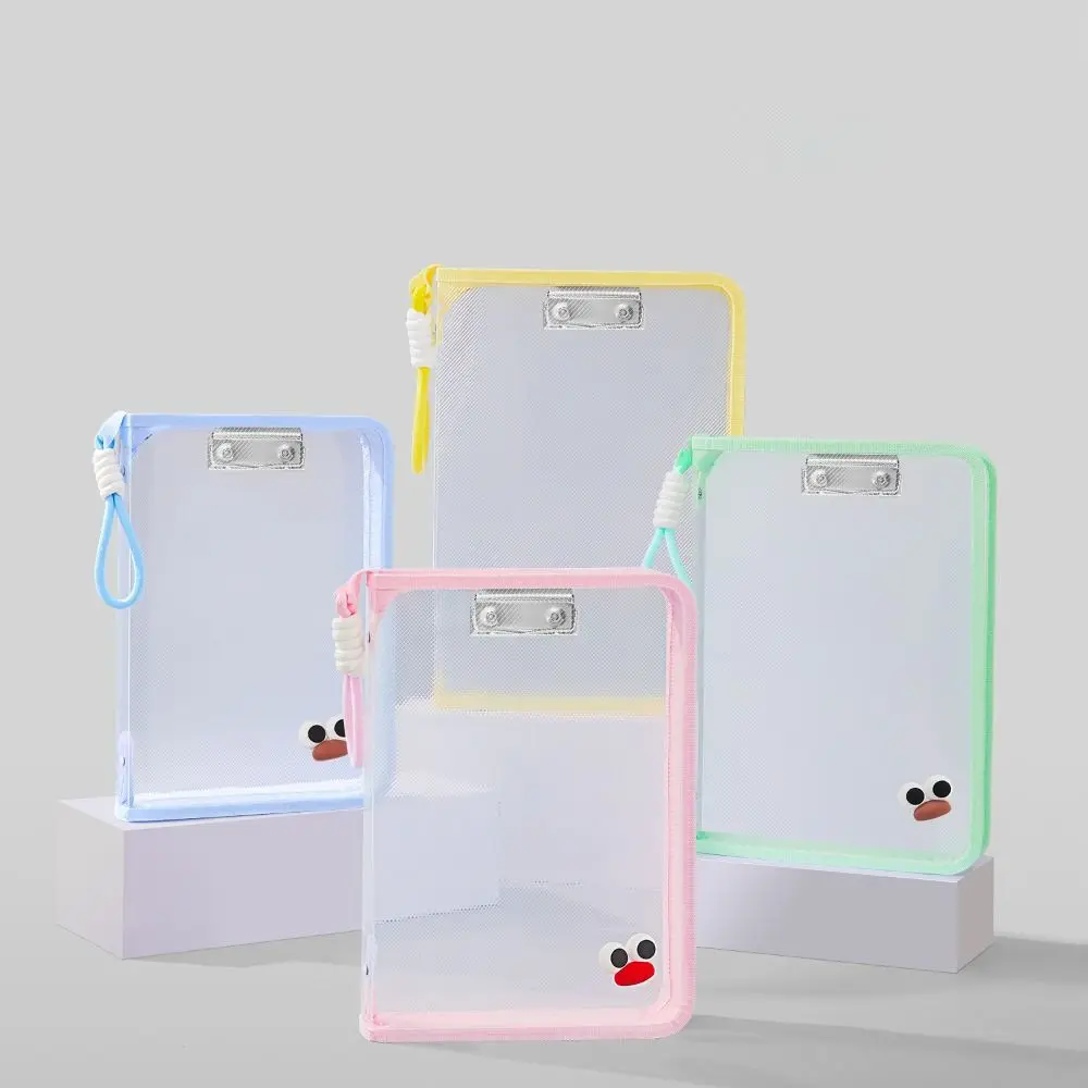 Multifunctional Test Paper Storage Bag Large Capacity Morandi Color File Folder Bag Portable Thickened A4 Zipper Pouch Kids