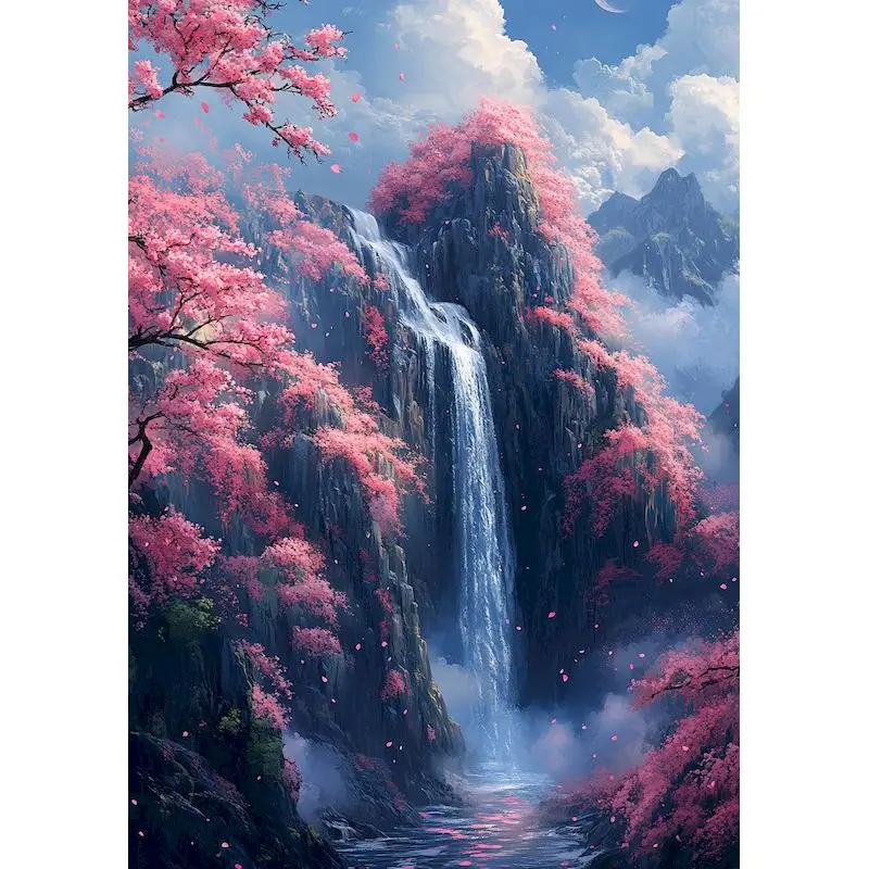 

GATYZTORY DIY Diamond Painting Waterfall Diamond Embroidery Scenery Mosaic Cross Picture Of Handmade Home Decoration