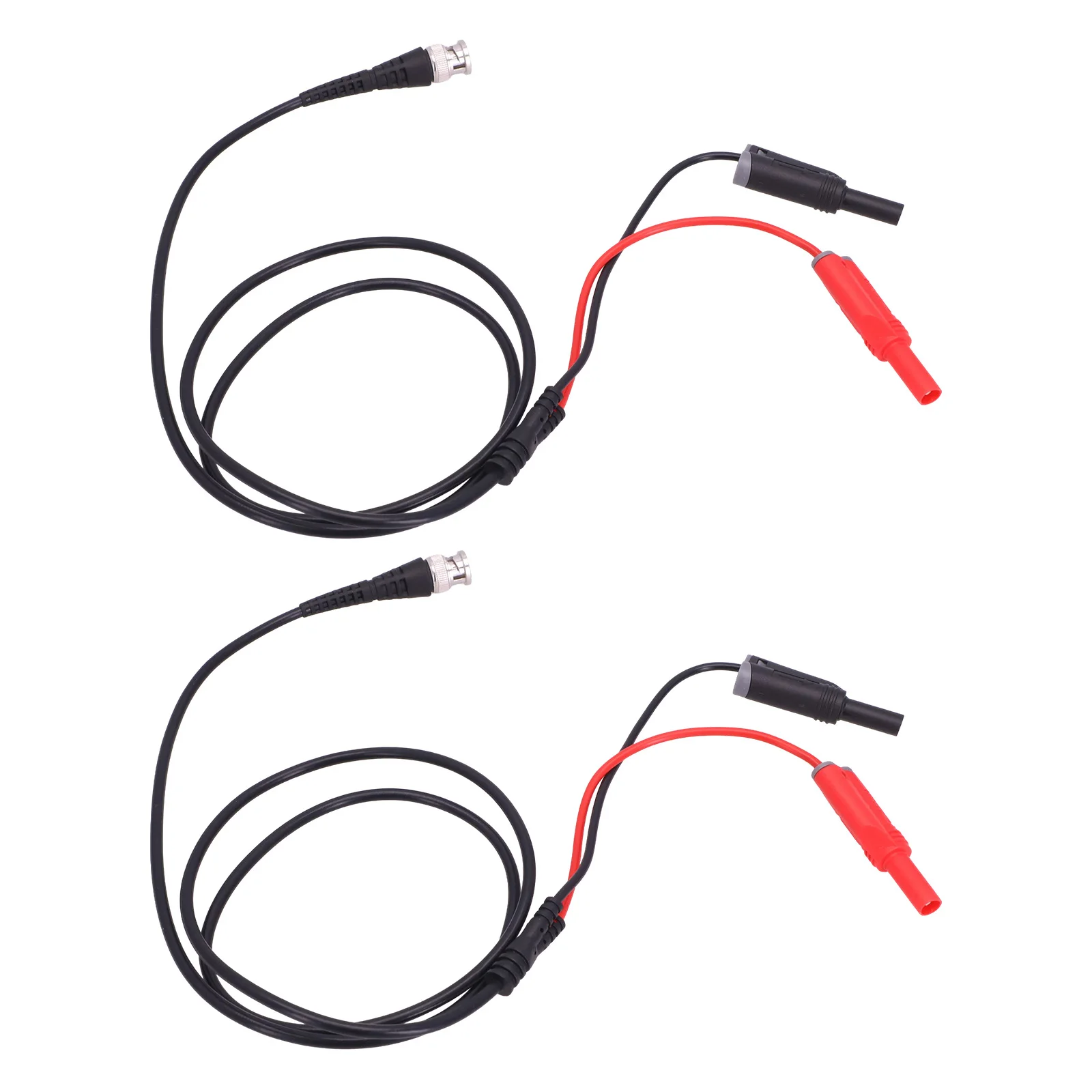 2PCS BNC to Dual Banana Connector Cable 120cm for Oscilloscope Probes with Stackable Banana Connectors and PVC Insulation