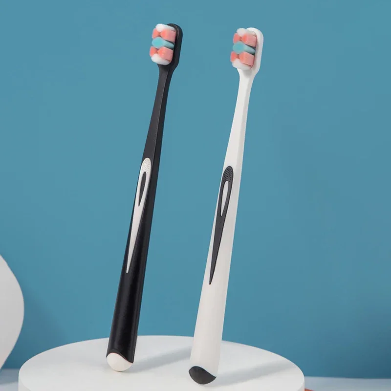 Oral Hygiene Care Fancy Three-color Ultra-Fine Soft Hair Eco Friendly Portable Travel Toothbrush Fiber Nano with Box Support