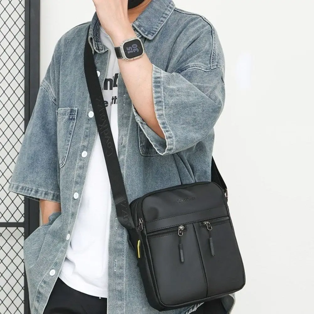 Single Shoulder Men Shoulder Bag Large Capacity Multi-functional Business Messenger Bag Square Multi-Pockets