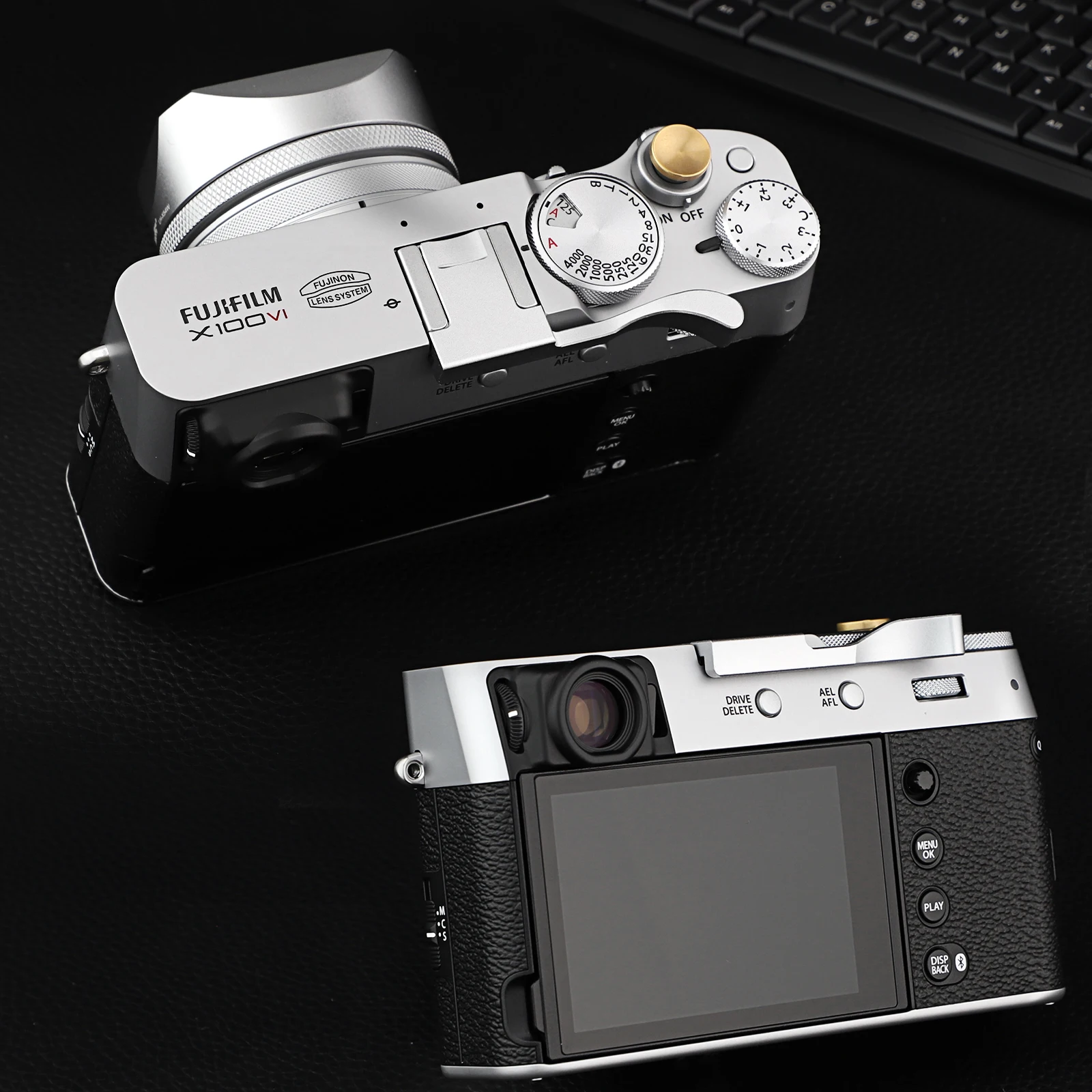 Haoge THB-X2S Metal Hot Shoe Thumb Up Rest Hand Grip per Fujifilm Fuji X100VI X100V accessori per fotocamere argento