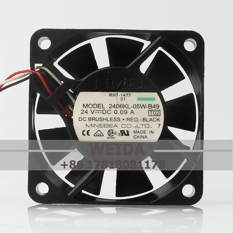 

2406KL-05W-B49 Case Fan for NMB 24V 0.09A 60X60X15MM 6015 6CM Silent Alarm Inverter Cooling Fan