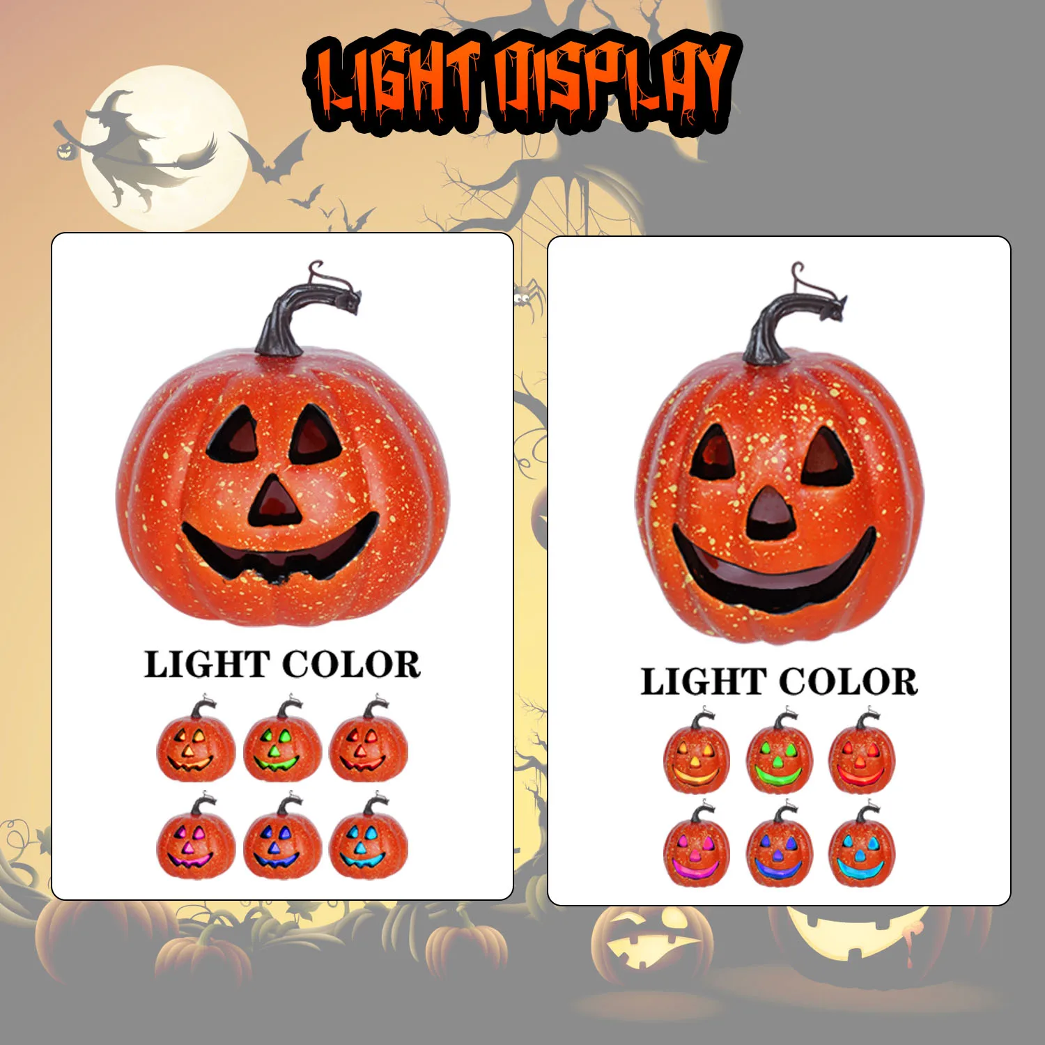 Halloween Glowing Pumpkin Decor LED Triple Layer Light Up Pumpkin Decor Battery Powered Festival Theme Home Party Decorations