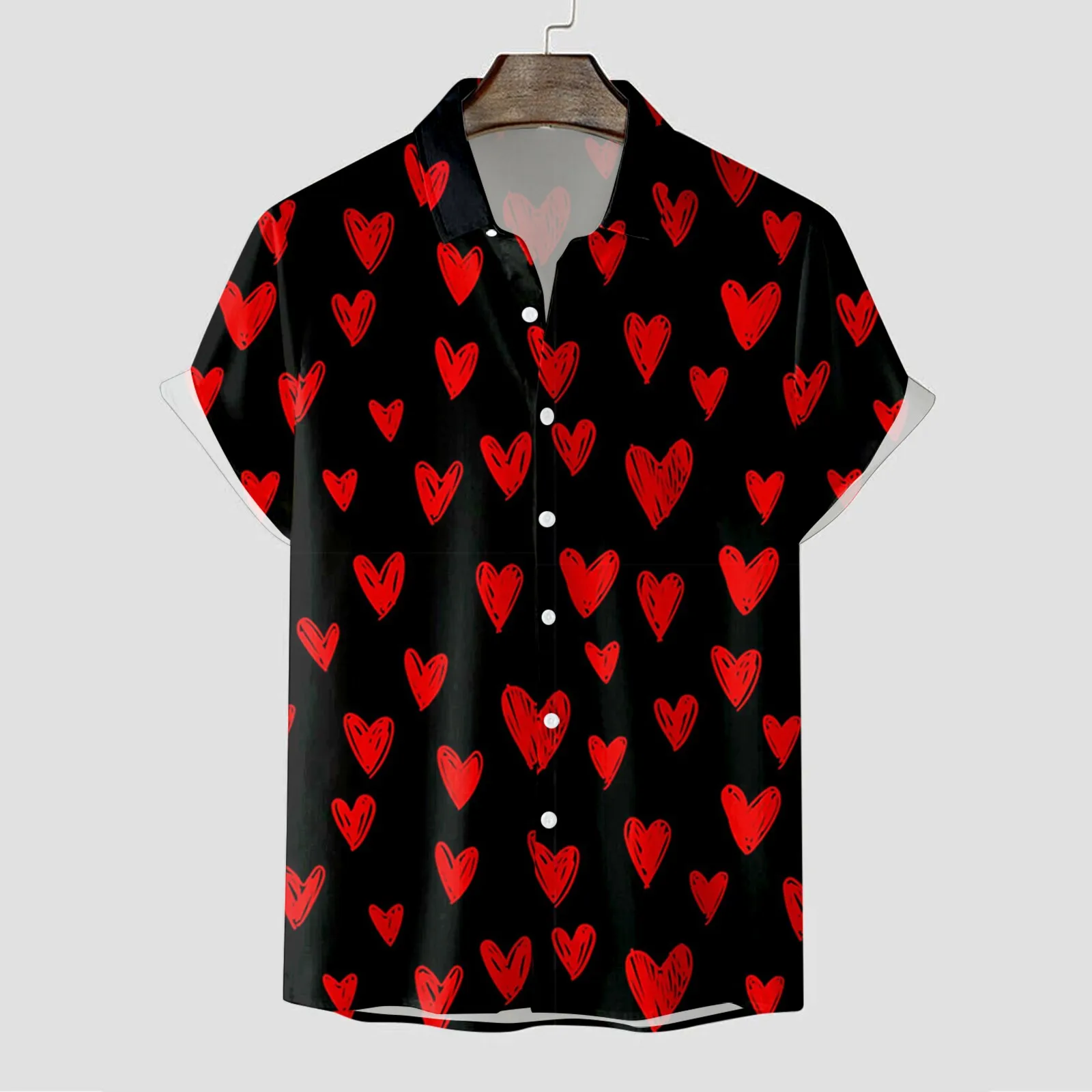 Men'S Core Graphic Shirt Valentine'S-Day Shirts Lover Tops Boyfriend Blouses Casual Festive Graphic Vacation Camisas De Hombre