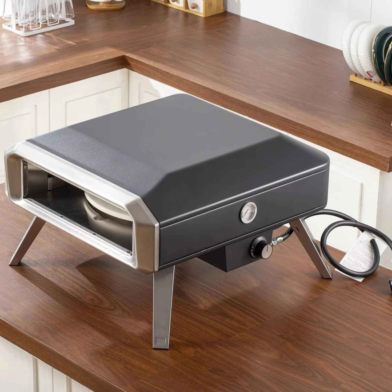 Automatischer, drehbarer 16-Zoll-Pizzaofen und Grill für den Außenbereich …