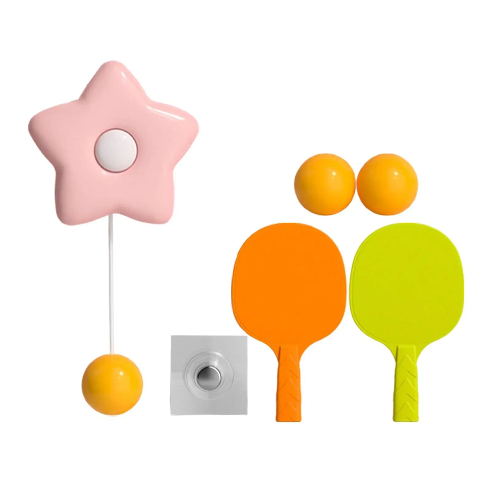 

Self Training Hanging Pingpong Trainer with Balls Hand Eye Coordination Pink