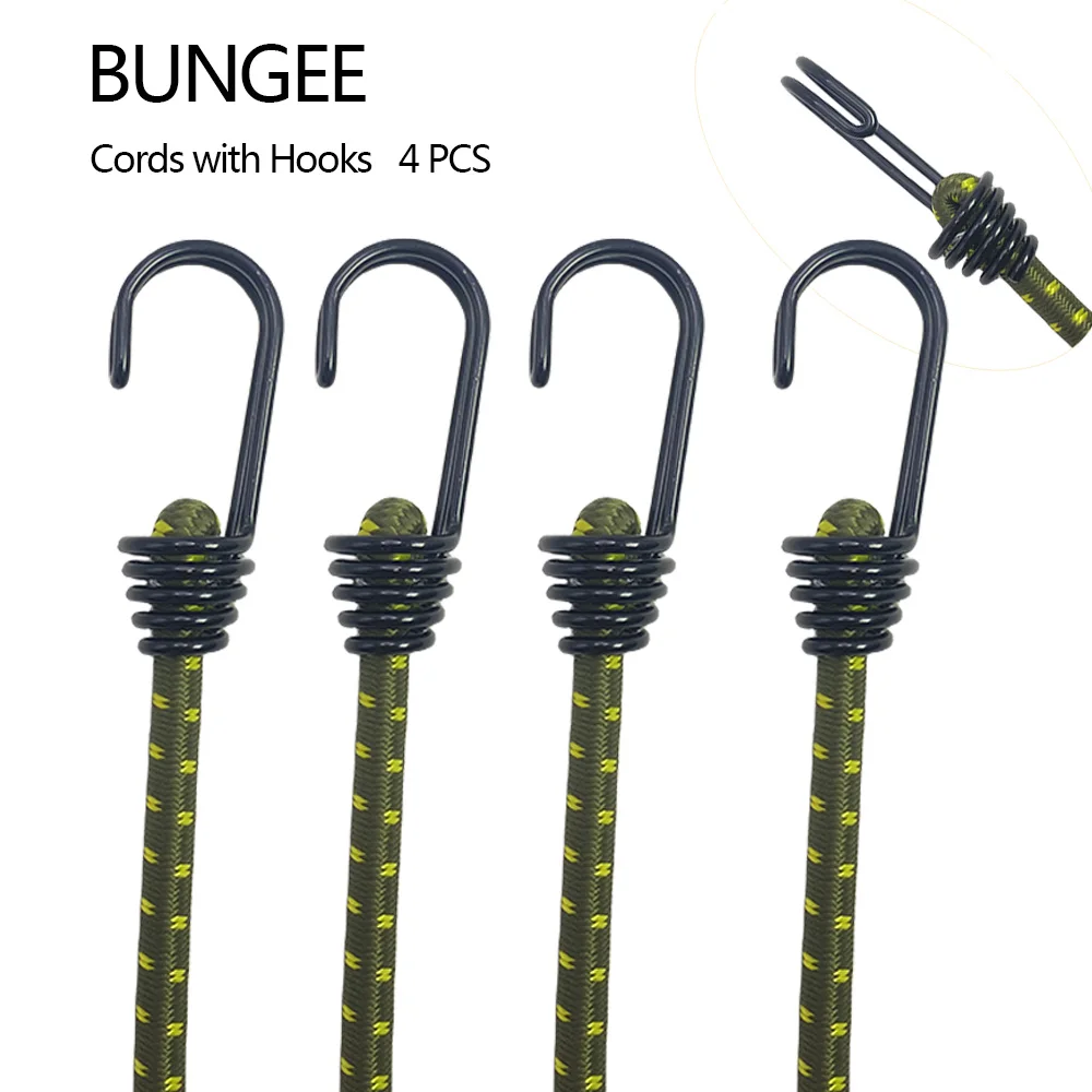 4pcs/set Thickened Elastic Band Tying Rope CordsTent Rope Clothesline Camping Luggage Packing 60cm Durable Elastic Binding