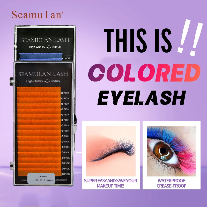 

Seanmulan 16 Rows Can Be Used For Cosyplay Colorful Individual Lashes Hand Made Natural Soft High-quality Artificial Eyelashes