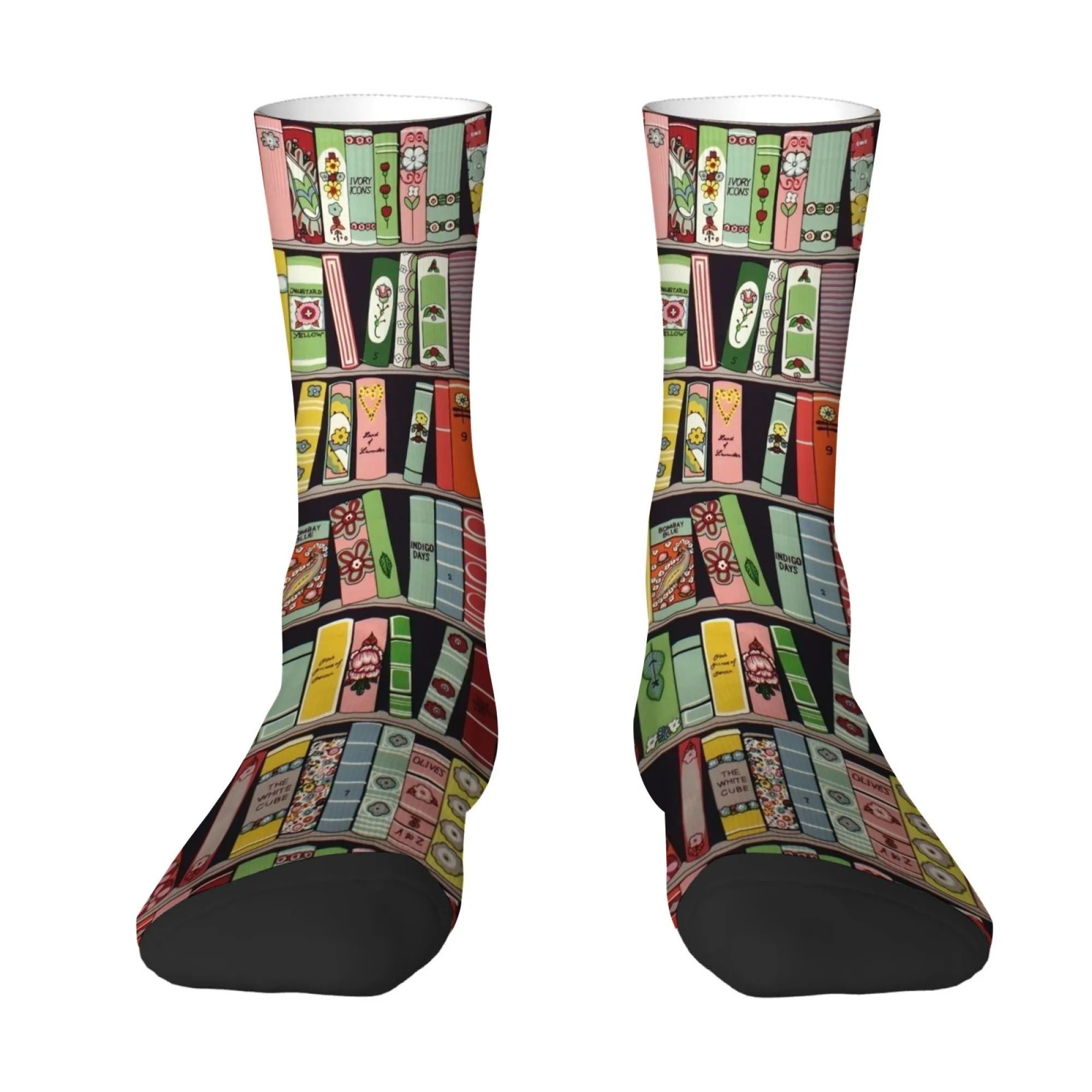 

Men's Retro Bookshelf-Print Socks Soft Comfortable and Skin-Friendly Novelty Funny Street-Style and Outdoor Sports Socks
