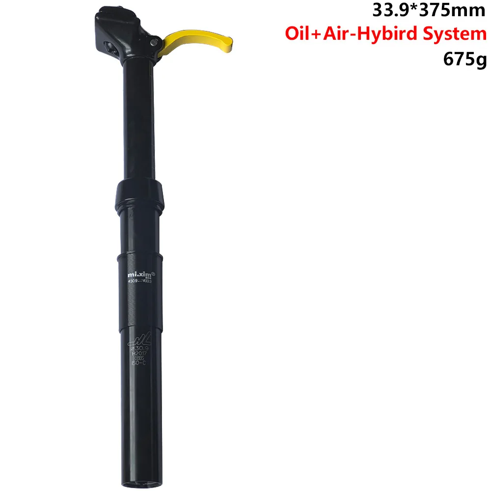 Bike Manual Suspension Seat Post Oil and Air Hybrid System Substitute Driving Bike Seatpost 33.9x375mm Height Adjustable