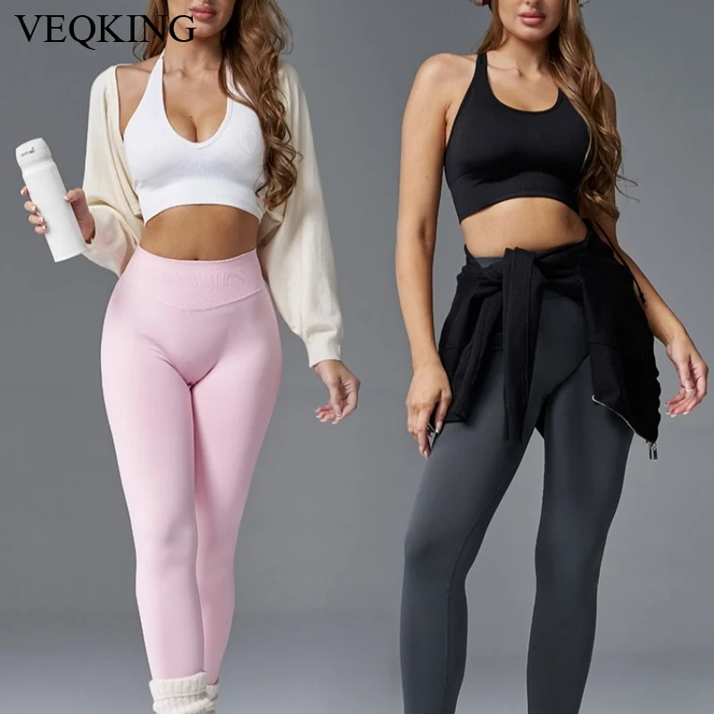 

VEQKING Scrunch Butt Women Yoga Pants Seamless Impact Sports Leggings Low Waist Gym Fitness Tights Quick Drying Workout Pants