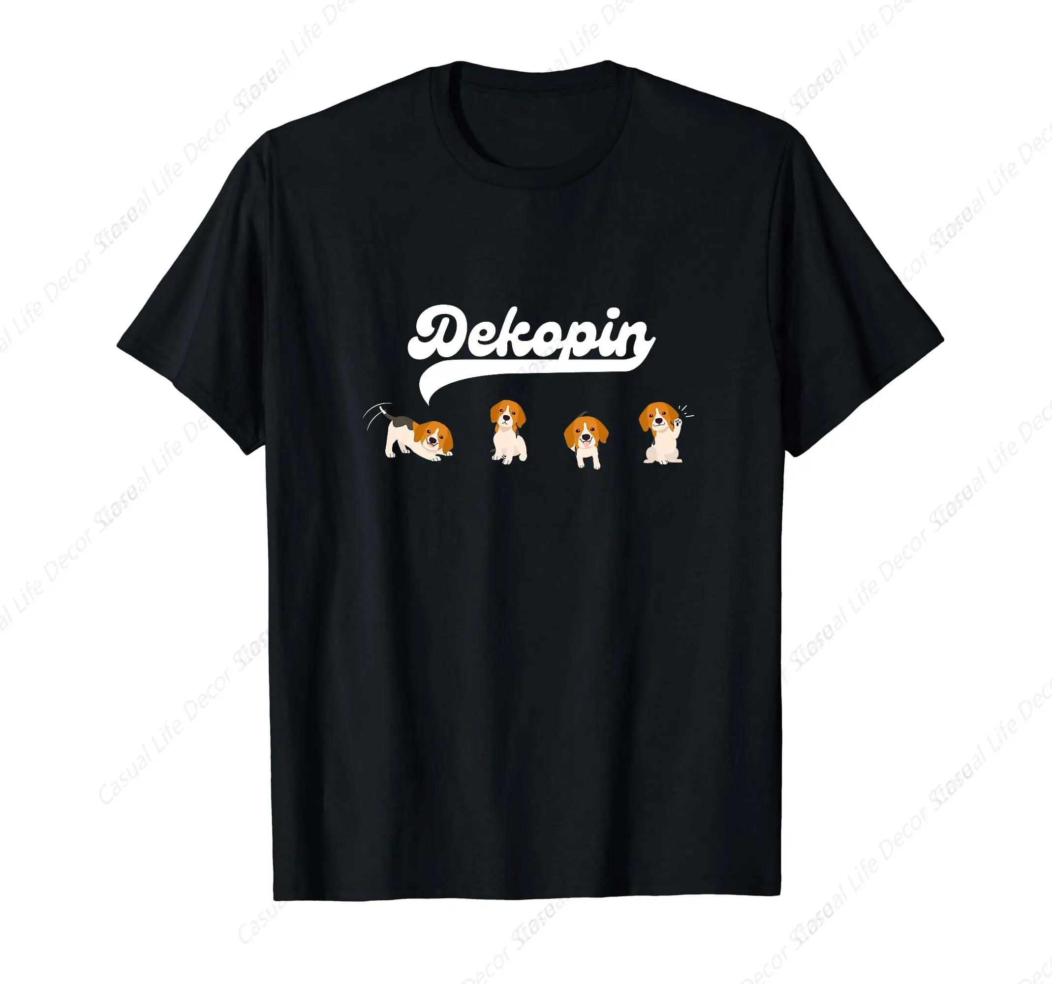 4 Patterns Decoy Dekopin dog Sitting High five Paw men's T-shirt- Short Sleeve Crew Neck Soft Fitted Tees S - 6XL Fresh