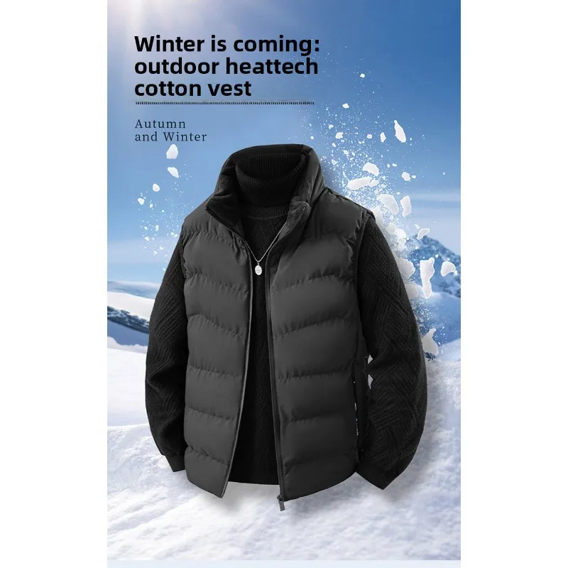 

Spring Loose and Comfortable Cotton-padded Jacket for Men Sleeveless Down Vest A Patchwork Sleeveless Vest Coat for Teenagers